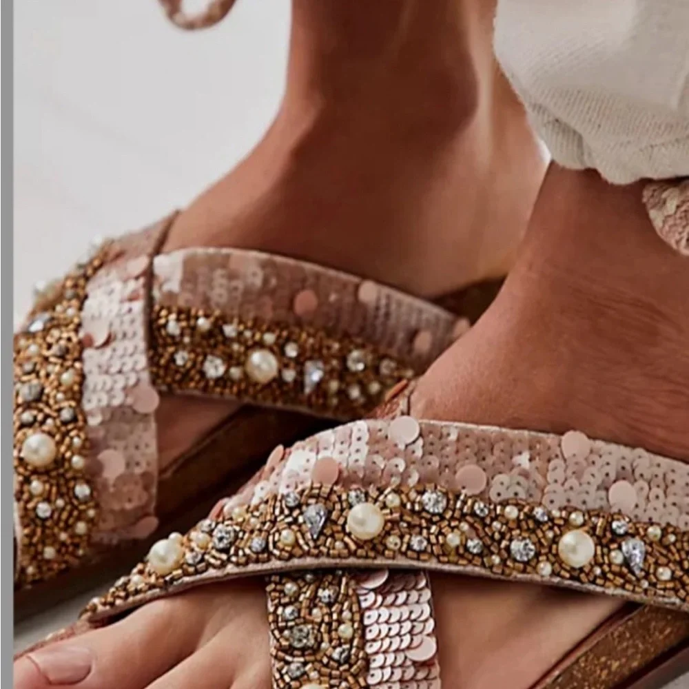 Gorgeous, Free People moon child embellished sandals in Rose Gold combo❤️ - Picture 3 of 3
